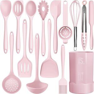 🆕 Silicone Heat Resistant Kitchen Utensils Turner Tongs Spatula Spoon Brush Set